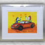 Udo Lindenberg Original Mischtechnik auf Papier 2017 "Panic Porsche Power" ca. 42 x 56 cm / Unikat