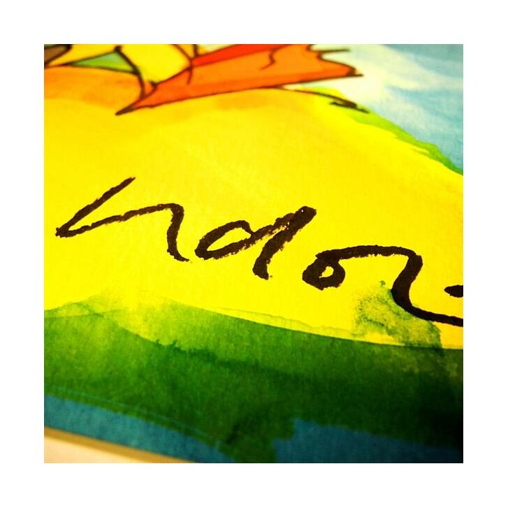Udo Lindenberg Original Aquarell 2012 "Keine Panik - Auf der Insel" ca. 80 x 65 cm / Unikat