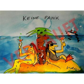 Udo Lindenberg Original Aquarell 2012 "Keine Panik -...
